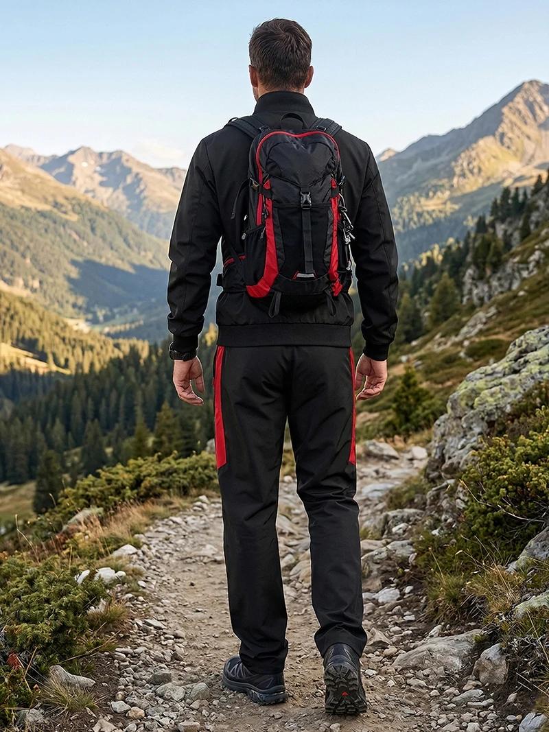 Ensemble de sport Colorblock imprimé taureau pour hommes, col montant d'extérieur, veste zippée, man