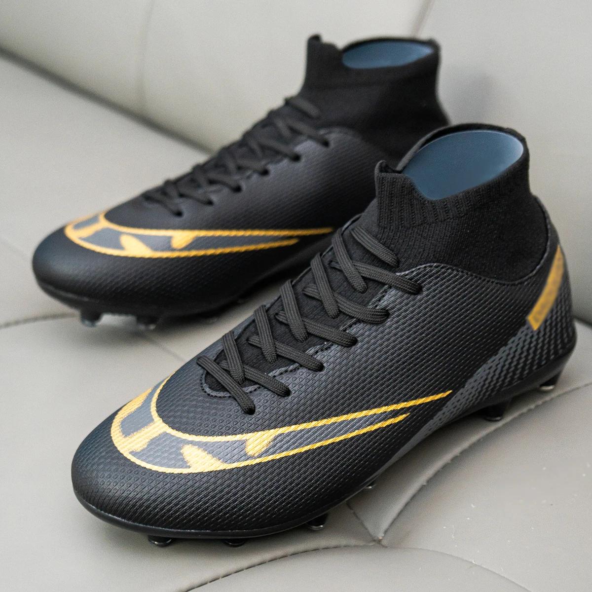 Chaussures de football montantes premium FG longues goujons et goujons courts TF, adaptées aux homme