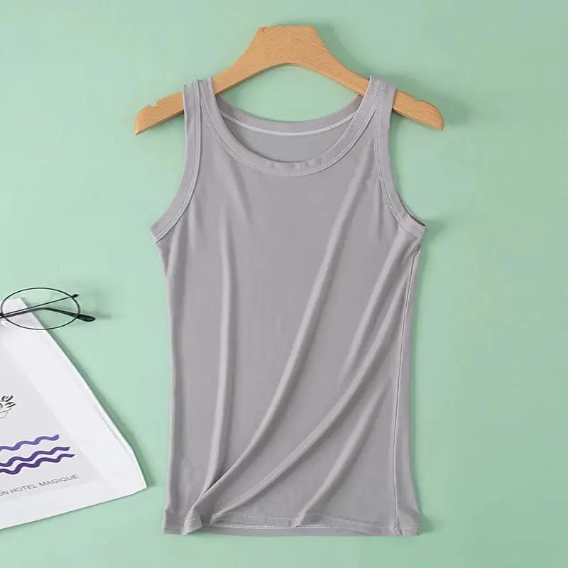 Gilet de couleur unie pour femmes, 3 pièces, mode Joker, Camisole filetée pour jeune femme