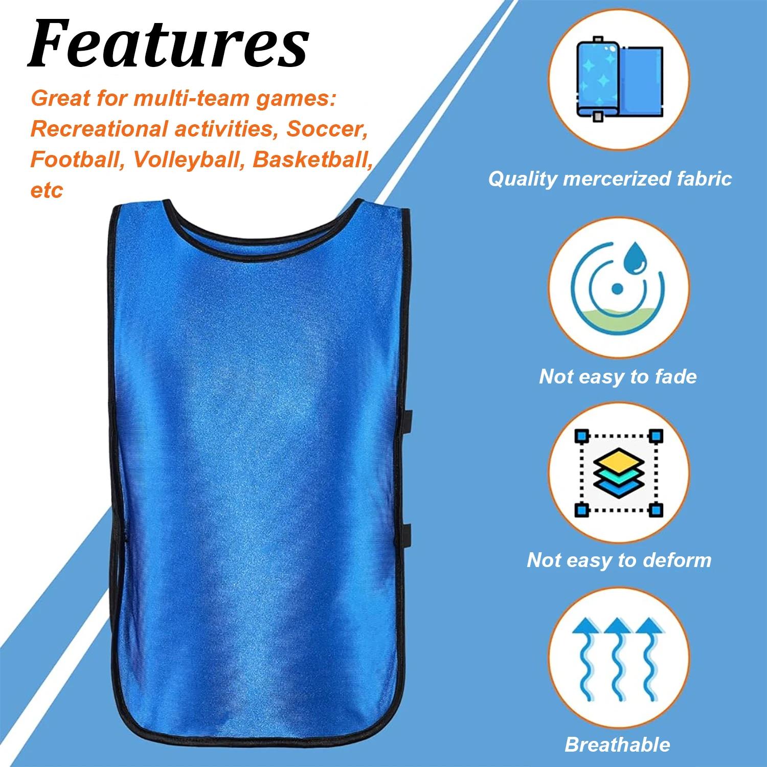 6 pièces Pinnies de Football maillots de l'équipe de Football à séchage rapide sport équipe de Footb