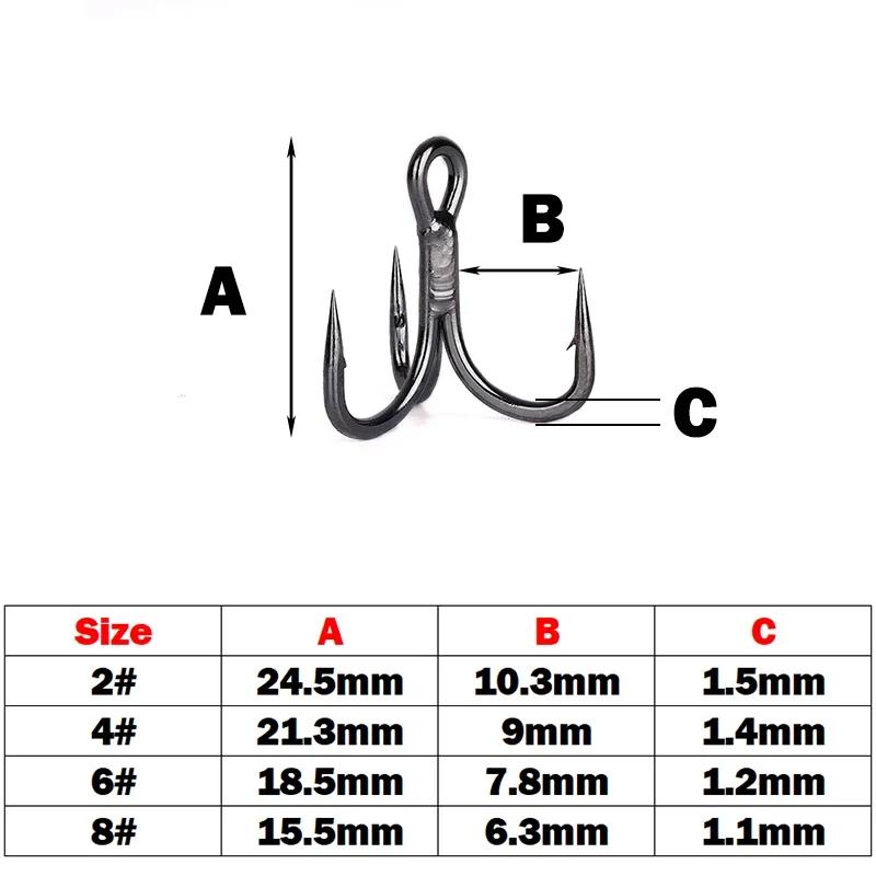 OUTKIT 10 pièces 6x crochet triple rond Super tranchant solide antirouille acier à haute teneur en c