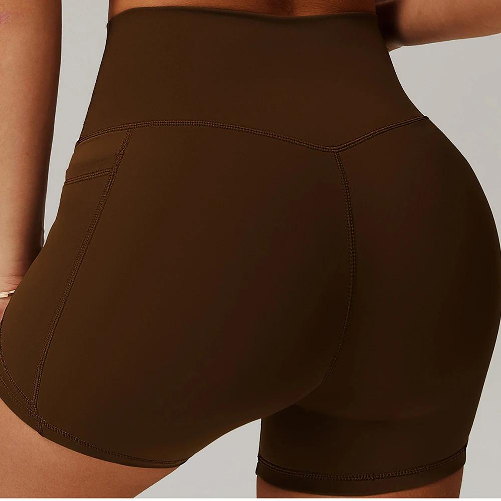 Short de sport à poches pour femmes, taille haute, short de levage des hanches, Yoga, court, entraîn