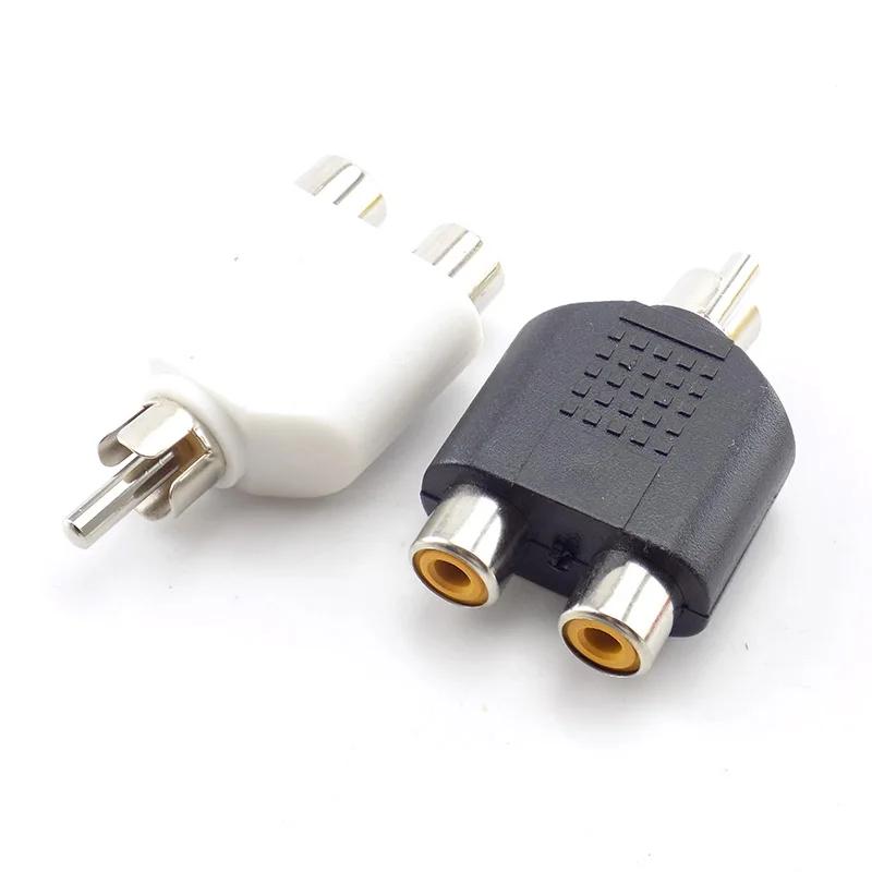 Connecteur RCA séparateur en Y, convertisseur de prise Audio-vidéo AV 1 mâle à 2 femelles, Kit adapt