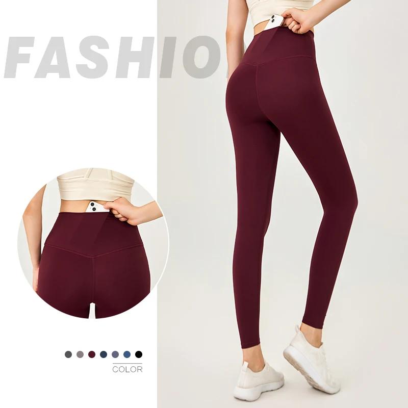 Sensation nue Yoga Leggings fesse levage sport serré poches cachées à la taille gymnastique Fitness 