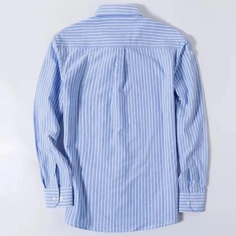Chemise habillée Oxford basique pour hommes, manches longues, 100% pur coton, solide, décontractée, 