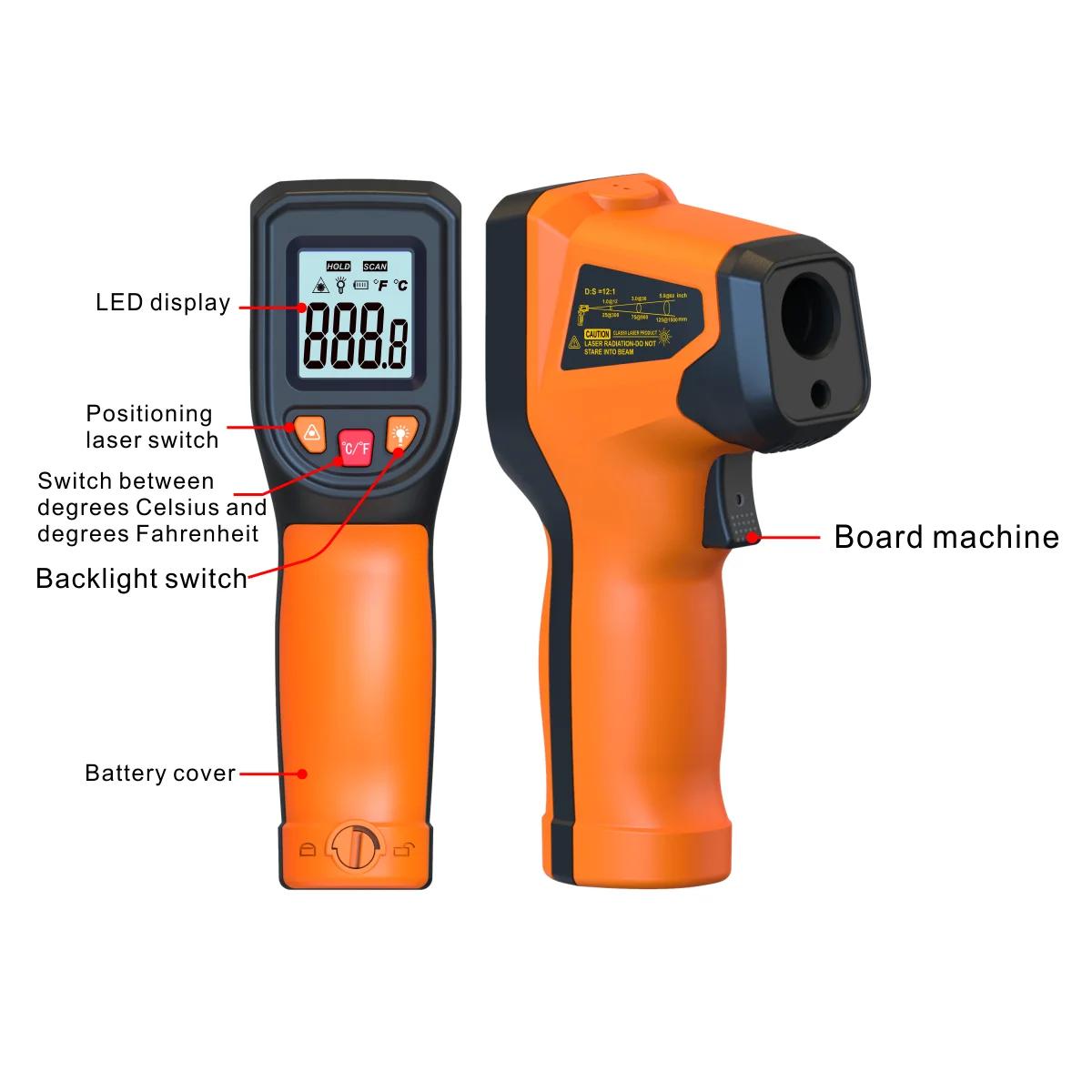 NJTY T600 Thermomètre infrarouge portable Température de chaleur pour testeur de cuisson Four à pizz
