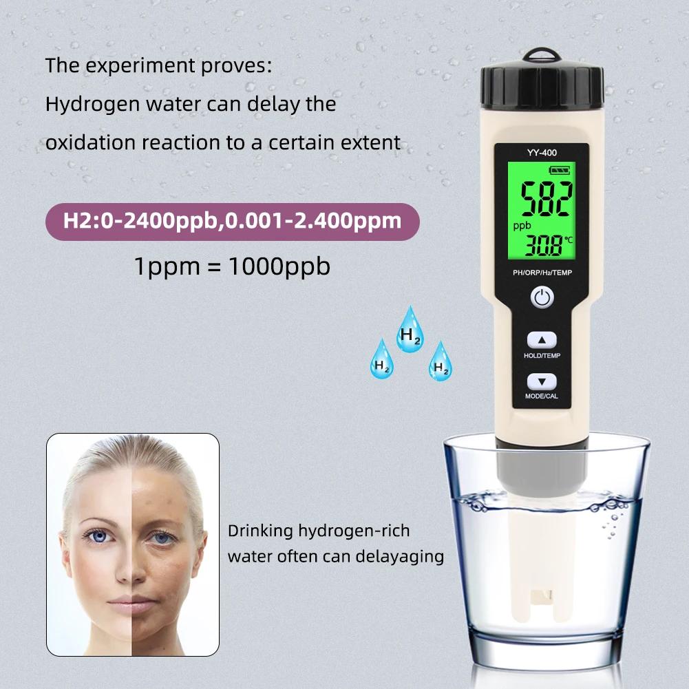 Yieryi-Testeur d'hydrogène et d'eau, analyseur d'oxygène réactif, moniteur 4 en 1, compteur H2 PH OR