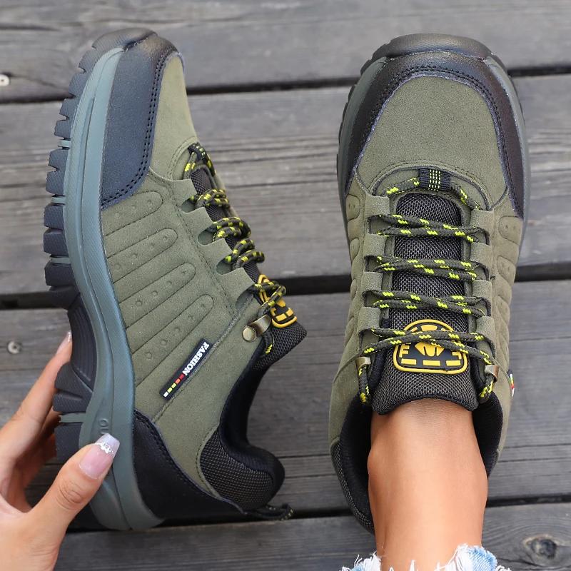 Chaussures de randonnée en daim rétro pour femmes, baskets à plateforme tactique, antidérapantes, po