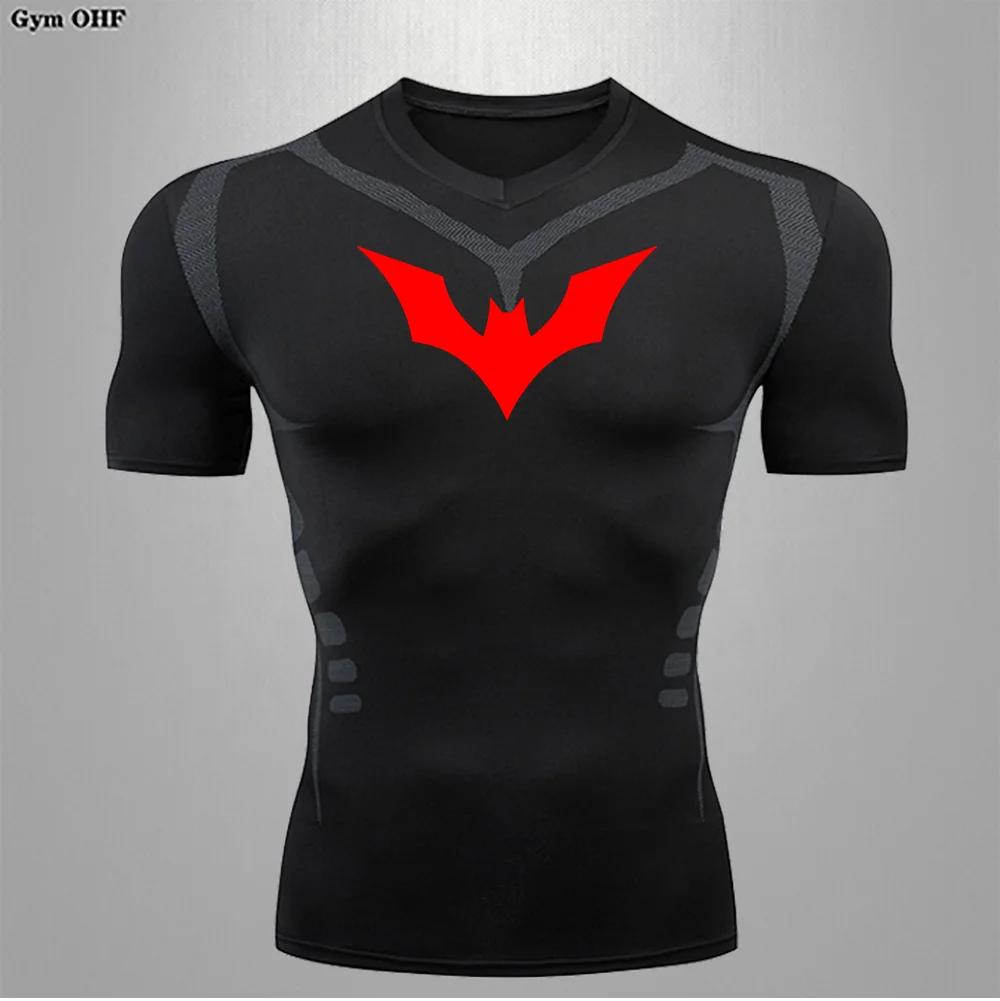Compression t-shirt homme séchage rapide course Gym Fitness serré vêtements de sport été respirant a