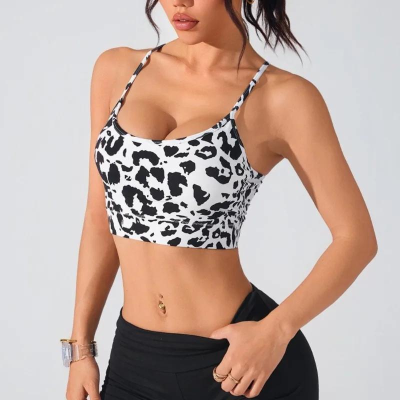 STOUREG été nouveau soutien-gorge de sport imprimé fleuri femmes sangle croisée soutien-gorge de Yog
