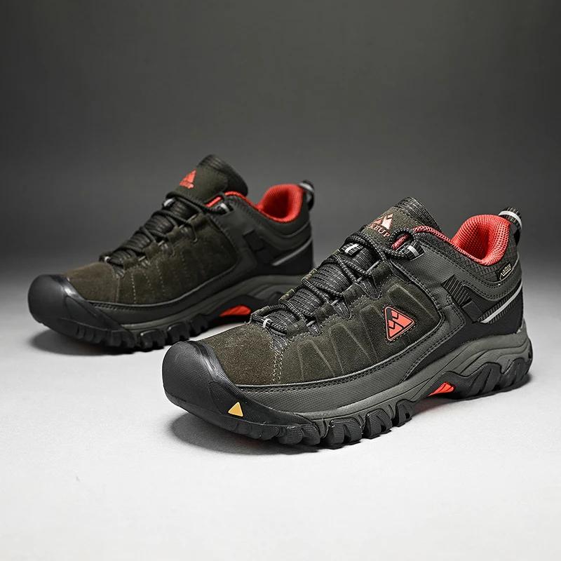 HIKEUP nouvelles chaussures de randonnée pour hommes de haute qualité chaussures d'escalade en cuir 