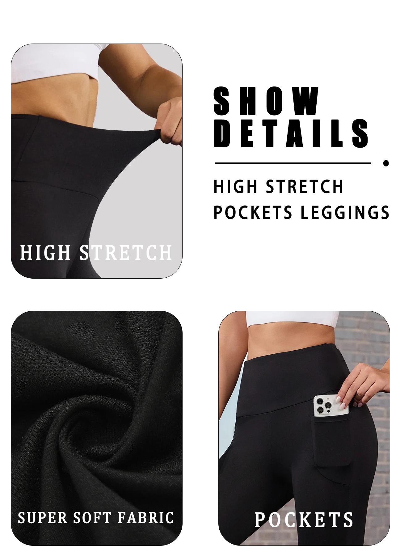 Leggings de sport Super doux avec poches pour femmes, taille haute, entraînement, Yoga, course à pie