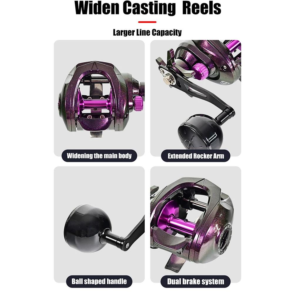 Moulinet de pêche Baitcasting à traînée maximale de 12KG, 5.3:1, roue à gouttelettes à longue portée