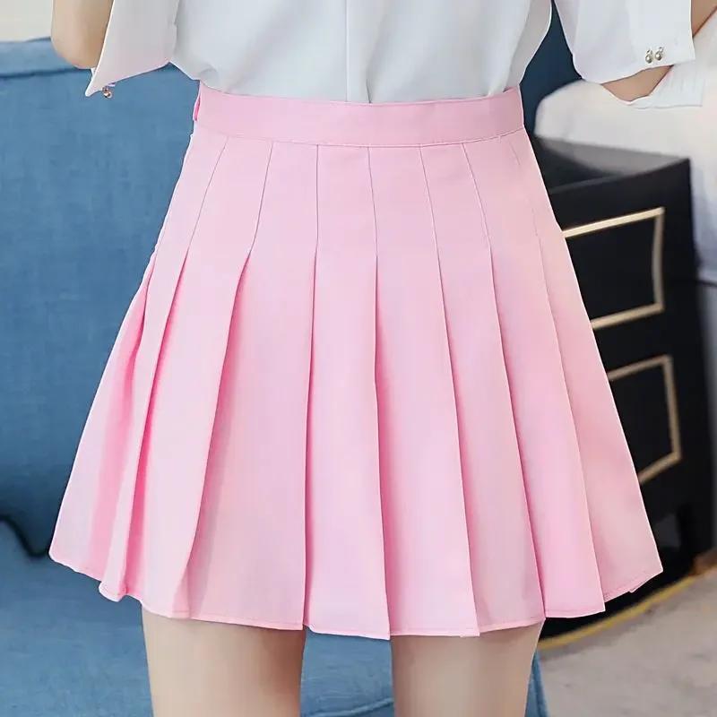 Jupe trapèze taille haute amincissante, couleur unie, mode sport, Tennis, Badminton, Style académie,