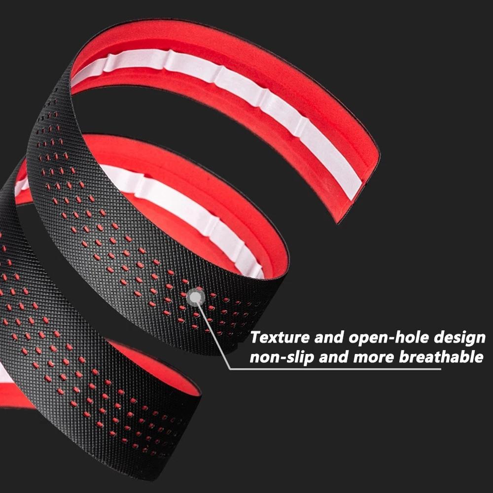 1 paire de bandes de guidon respirantes perforées bande de barre de vélo de route antidérapante EVA/