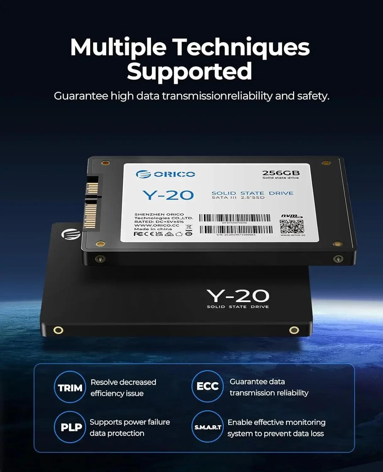 ORICO SATA III SSD 2.5 "disque SSD interne 3D NAND 512GB 1 to 2 to 4 to jusqu'à 550 mo/s pour mettre