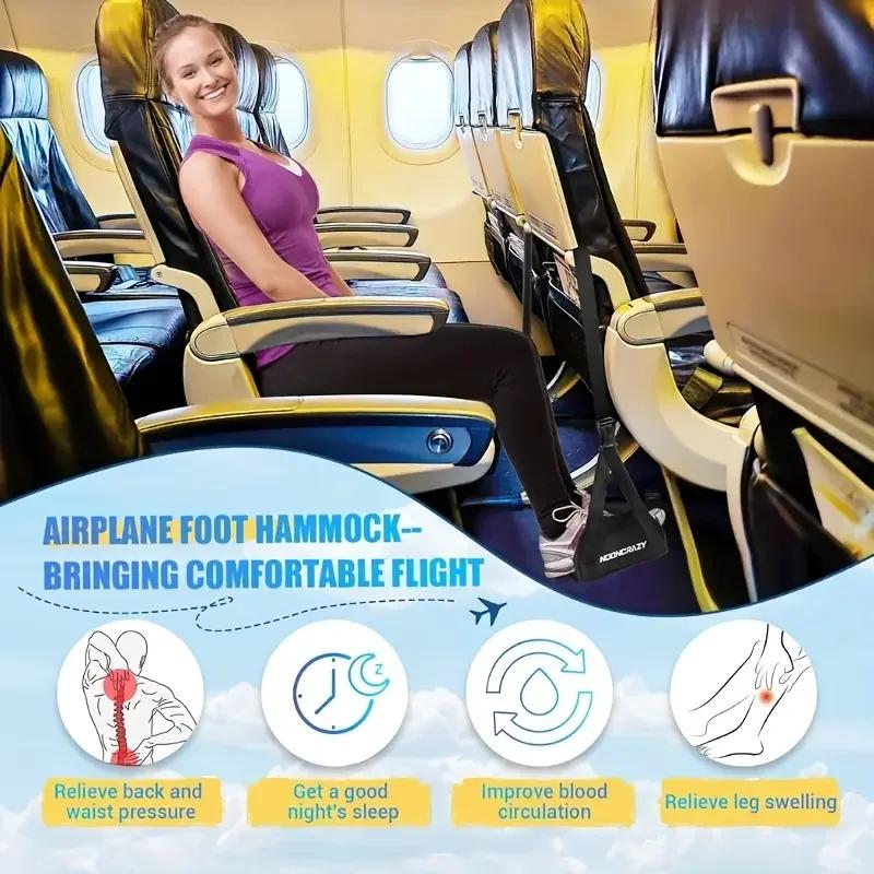 Hamac à jambes réglable Portable avec Support de pied confortable pour avion, bureau et voyage en vo
