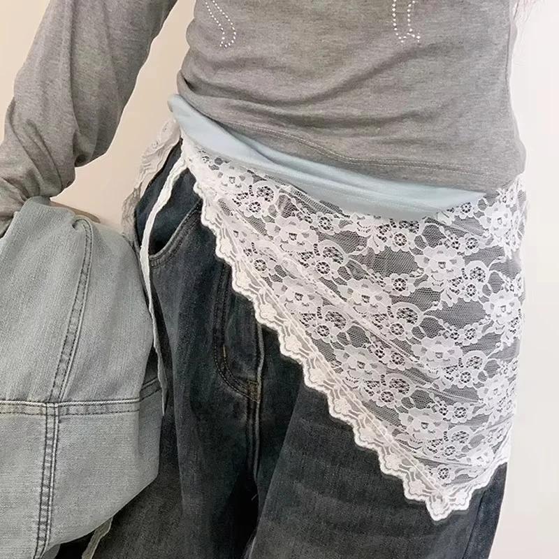 Jupe courte Triangle demi-jupe, rideau de fesses, garniture en dentelle, petit tablier tricoté en de