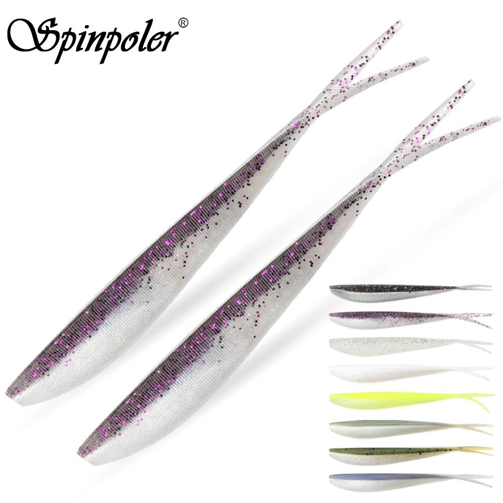 Spinpoler 2 "3" 4 "Seigneurs de pêche souples Jerk Minnow Shad Drop Shot appât souple Swimbait queue