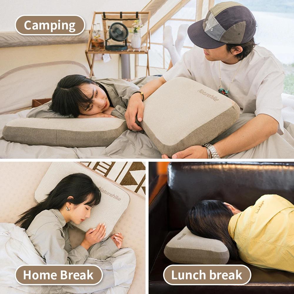 Natureifa-Oreiller carré confortable en mousse à mémoire de forme, portable, pour camping en plein a