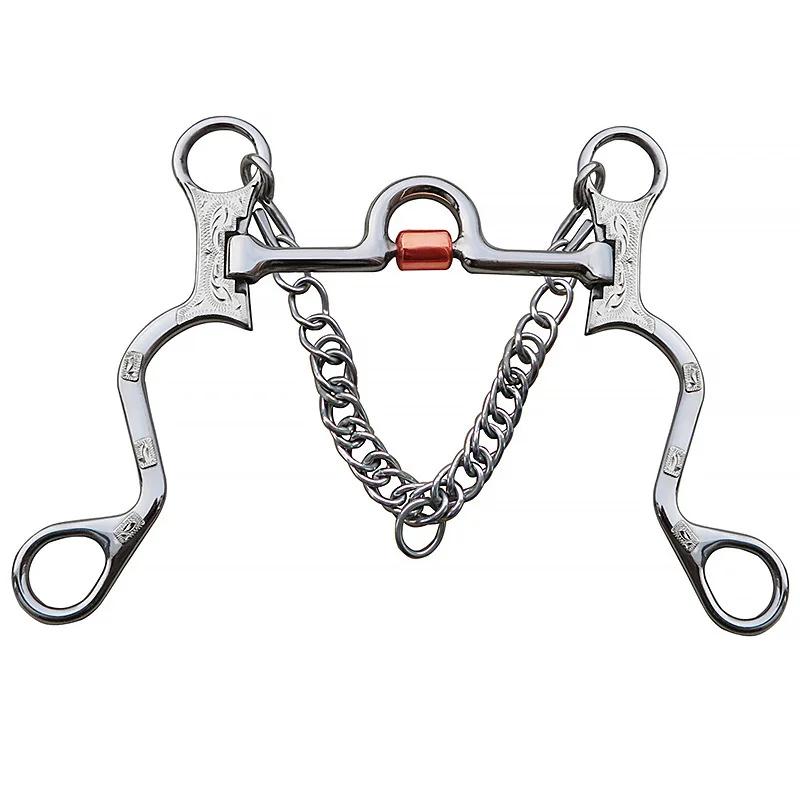 Mèche à cheval professionnelle en acier inoxydable JOHorse, mèche à mousqueton, produit d'équipement