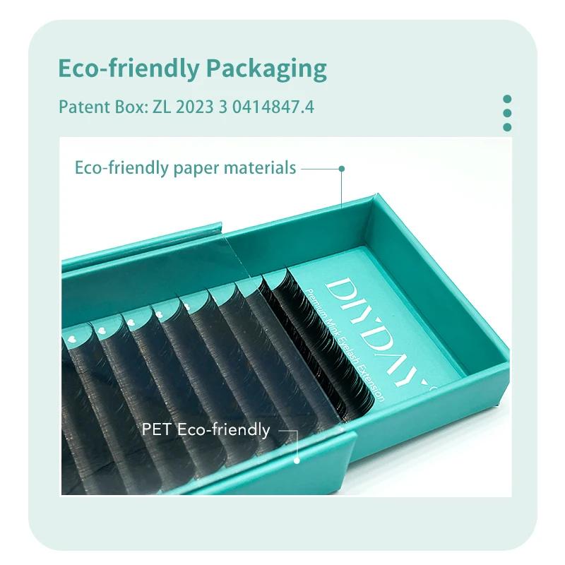 DIYDAY Ellipse Extensions de cils plats 0.15 0.20 cils plats individuels Super plus doux aspect natu