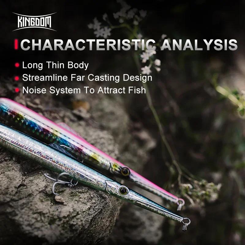 Kingdom leurres de pêche 11g 13g 30g 40g 205mm 130mm longue coulée aiguille crayon artificiel Stickb