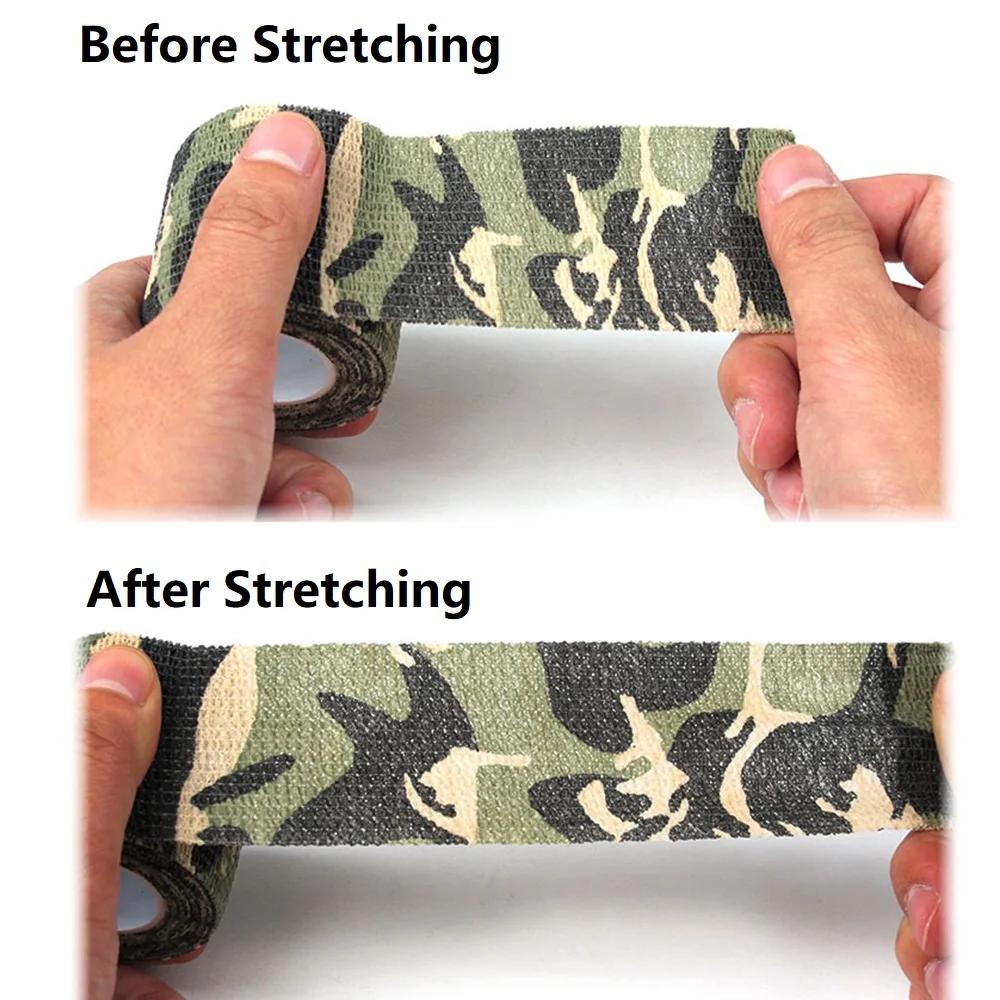 Ruban Camouflage Invisible 4,5 m pour Extérieur, Réutilisable, Auto-adhésif, pour Fusil de Chasse, T