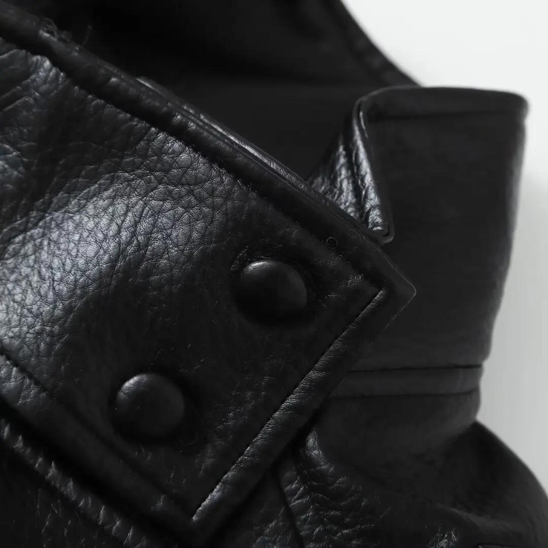 KONDALA décontracté Chic noir en cuir vestes femmes à manches longues boutons élastique surdimension