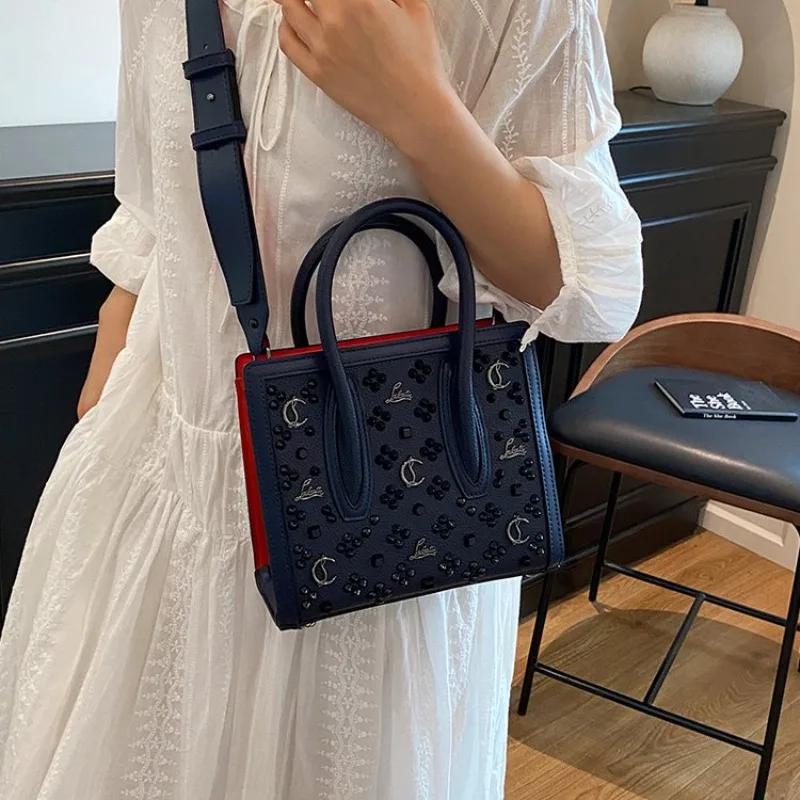 Sac fourre-tout tendance ajouré, grande capacité, sac à bandoulière polyvalent pour le quotidien et 
