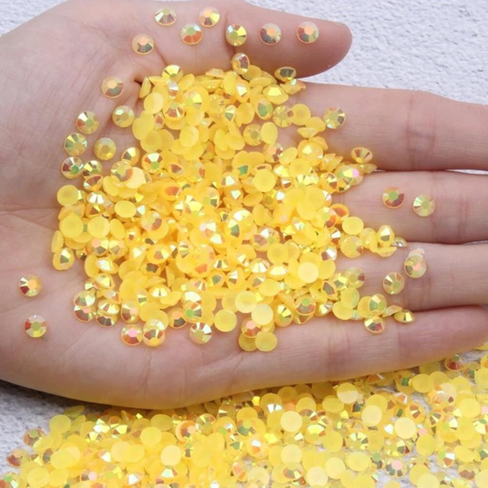 Strass en résine pour décorations de vêtements, gemmes d'ongles en cristal sans correctif, colle à d