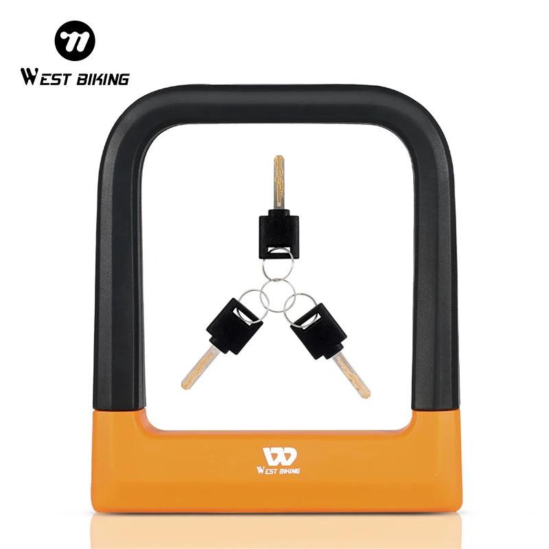 WEST BIKING-Serrure anti-vol en U pour vélo, accessoire de sécurité pour VTT et vélo de route, avec 