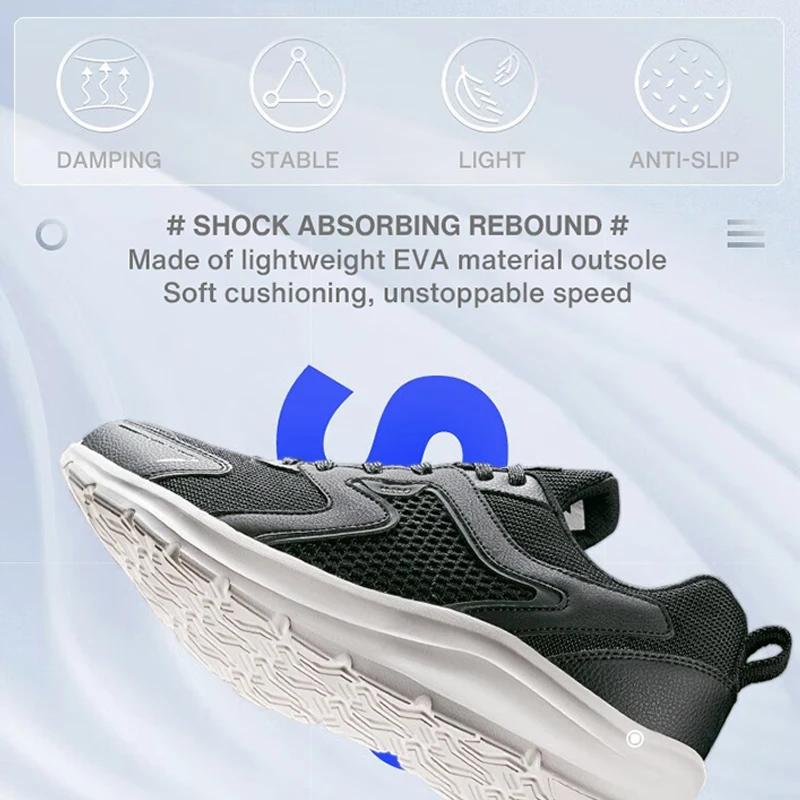 Xtep-Chaussures de course en maille respirante pour homme, baskets de sport, marathon, noir, blanc, 