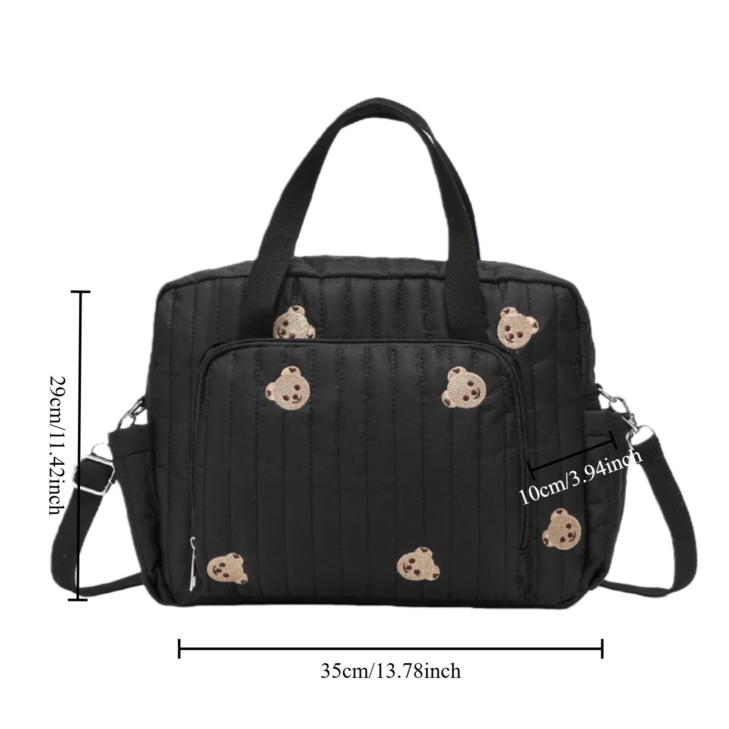 Sac de rangement suspendu universel pour poussette, grande capacité, joli sac à couches brodé et fou