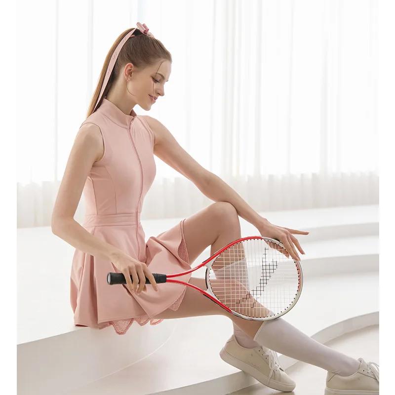 Polo robe de Tennis coussinets de poitrine Shorts doux haute extensible jupes de Fitness contrôle du