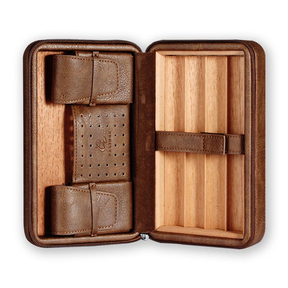 GALINER-Boîte à cigares en cuir avec accessoires, étui de voyage portable pour humidificateur, suppo