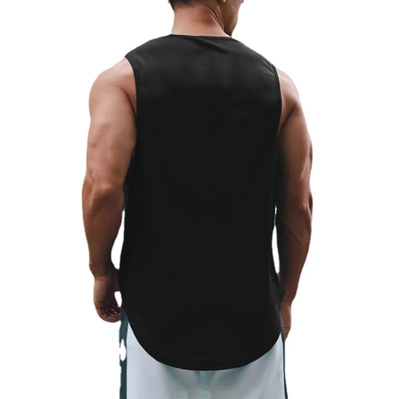 Vêtements de fitness en maille à séchage rapide pour hommes, chemises de musculation, chemise de cou