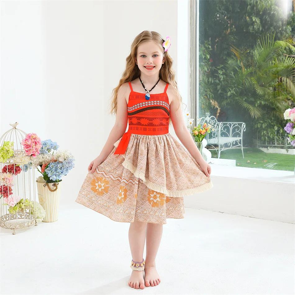 Robe de princesse Moana pour enfants, tenue de fête d'Halloween, de carnaval ou de mascarade, cadeau