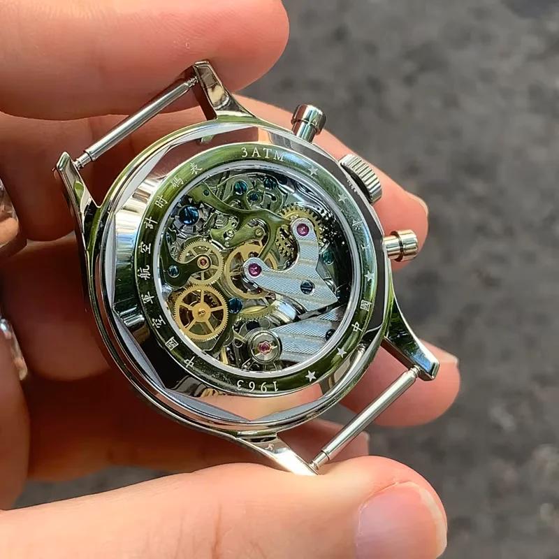 Seaghydr-Montre Pilote Mécanique ST1901 Édition Internationale pour Homme, Montre-Bracelet Chronogra