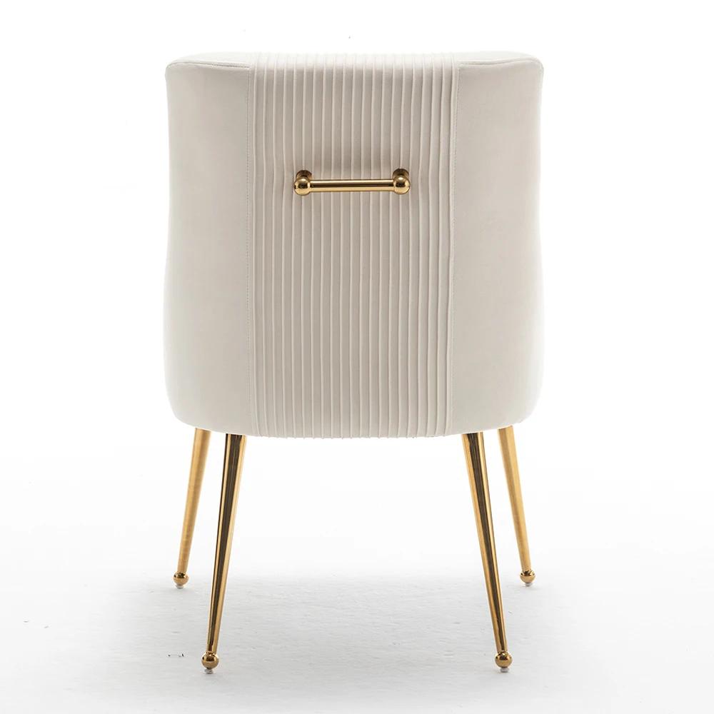 SEYNAR-Chaises de Salle à Manger en Velours Modernes, Chaise d'Accent Latérale Plissée en Tonneau, p