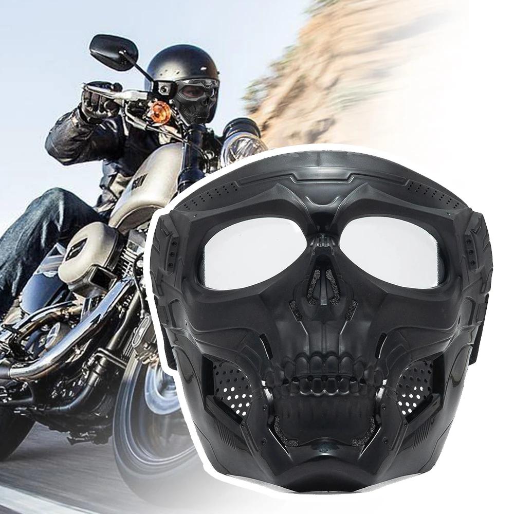 Cyclisme lunettes colorées moto crâne squelette masque coupe-vent masque complet Paintball jeu tacti