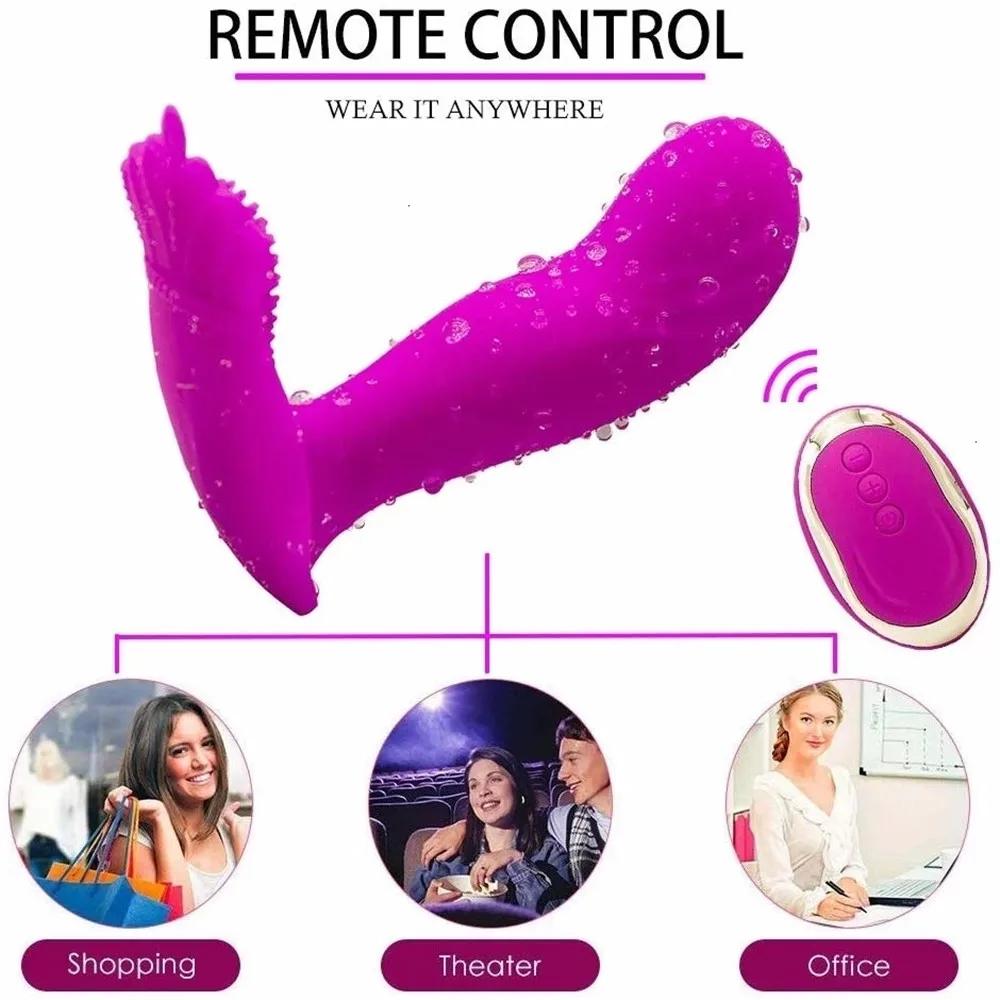 Oeuf vibrant flirtant sans fil pour femme, culotte portable, prise anale, jouet sexuel adulte, 10 vi