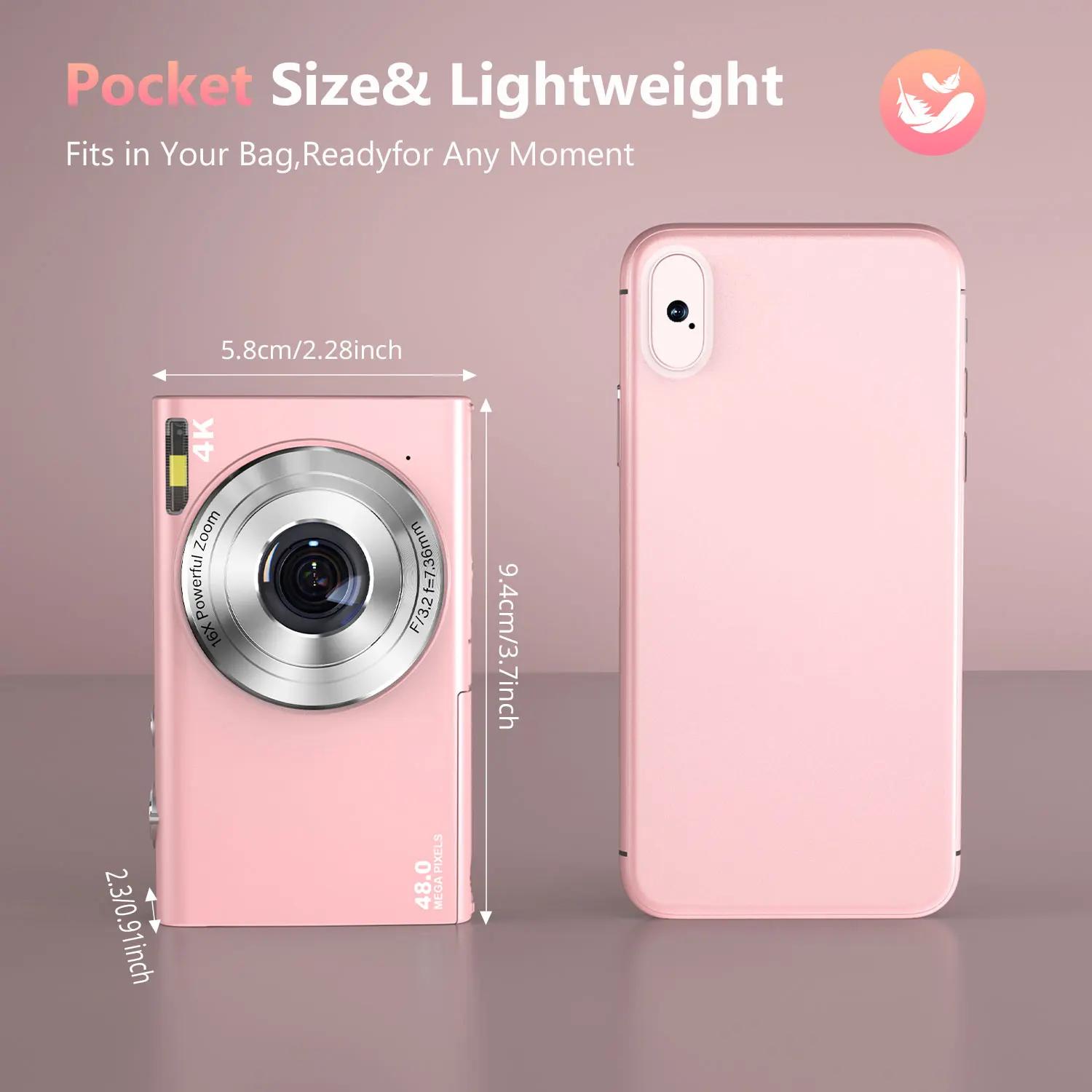 Appareil photo numérique 4K, Autofocus, Vlogging, HD 48mp, avec grand écran 2.8 pouces, caméscope po