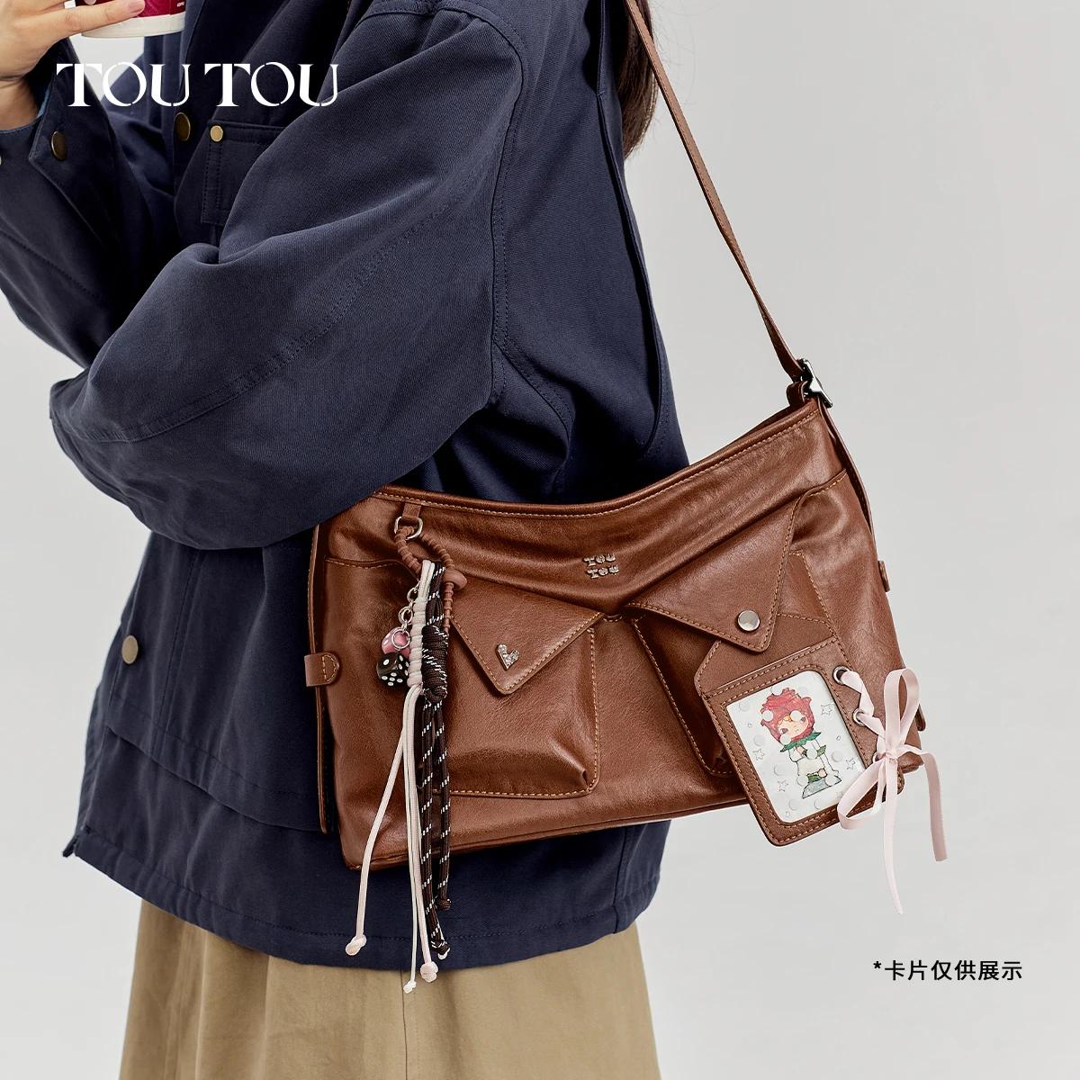 Sac à bandoulière toutou en cuir PU, tendance y2k, sac fourre-tout en dentelle Sweet Cool, sac Ita a