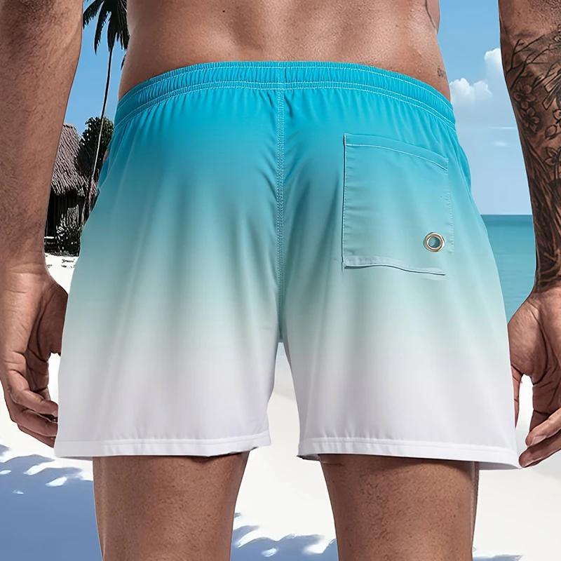 Maillot de bain pour hommes avec doublure en maille poches latérales short de plage solide séchage r