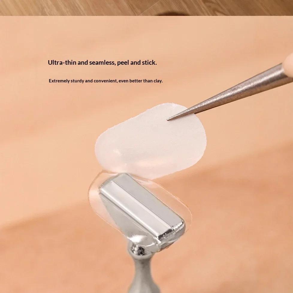 100 pièces de ruban adhésif double face en gel pour ongles, colle adhésive transparente, autocollant