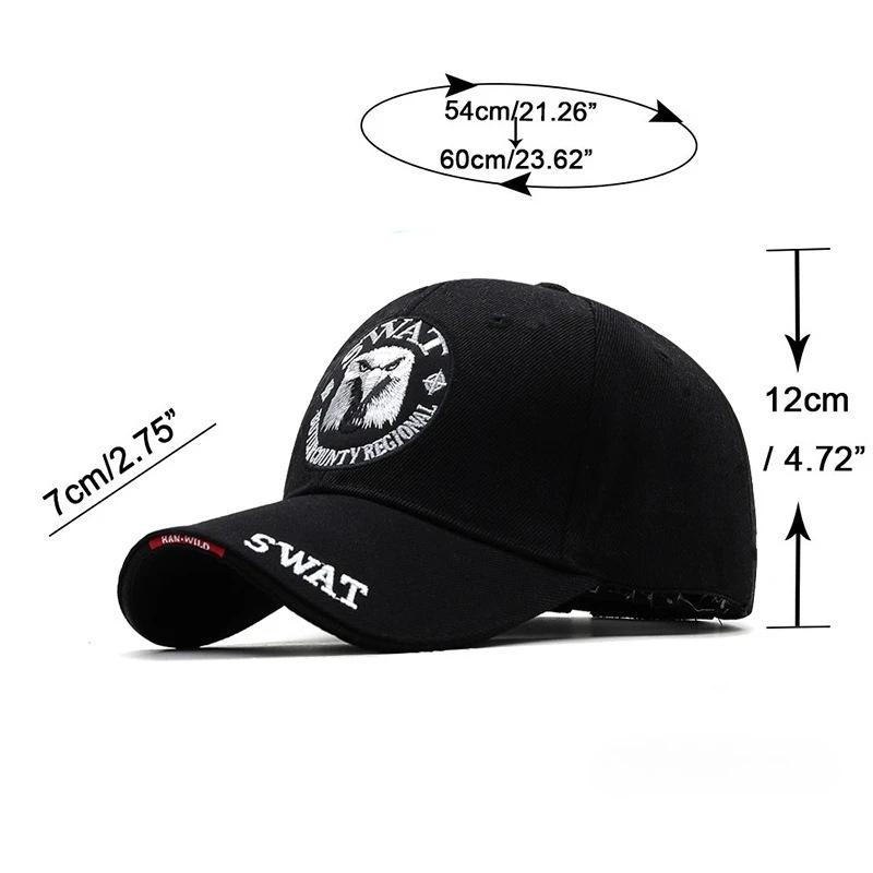 SWAT – casquette de Baseball pour hommes, motif d'aigle brodé, casquette à visière réglable, visière