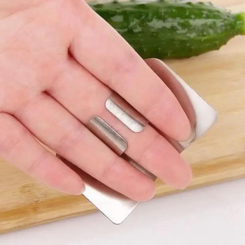Outil de cuisine en acier inoxydable, protection des doigts et des mains, couteau coupé en tranche, 