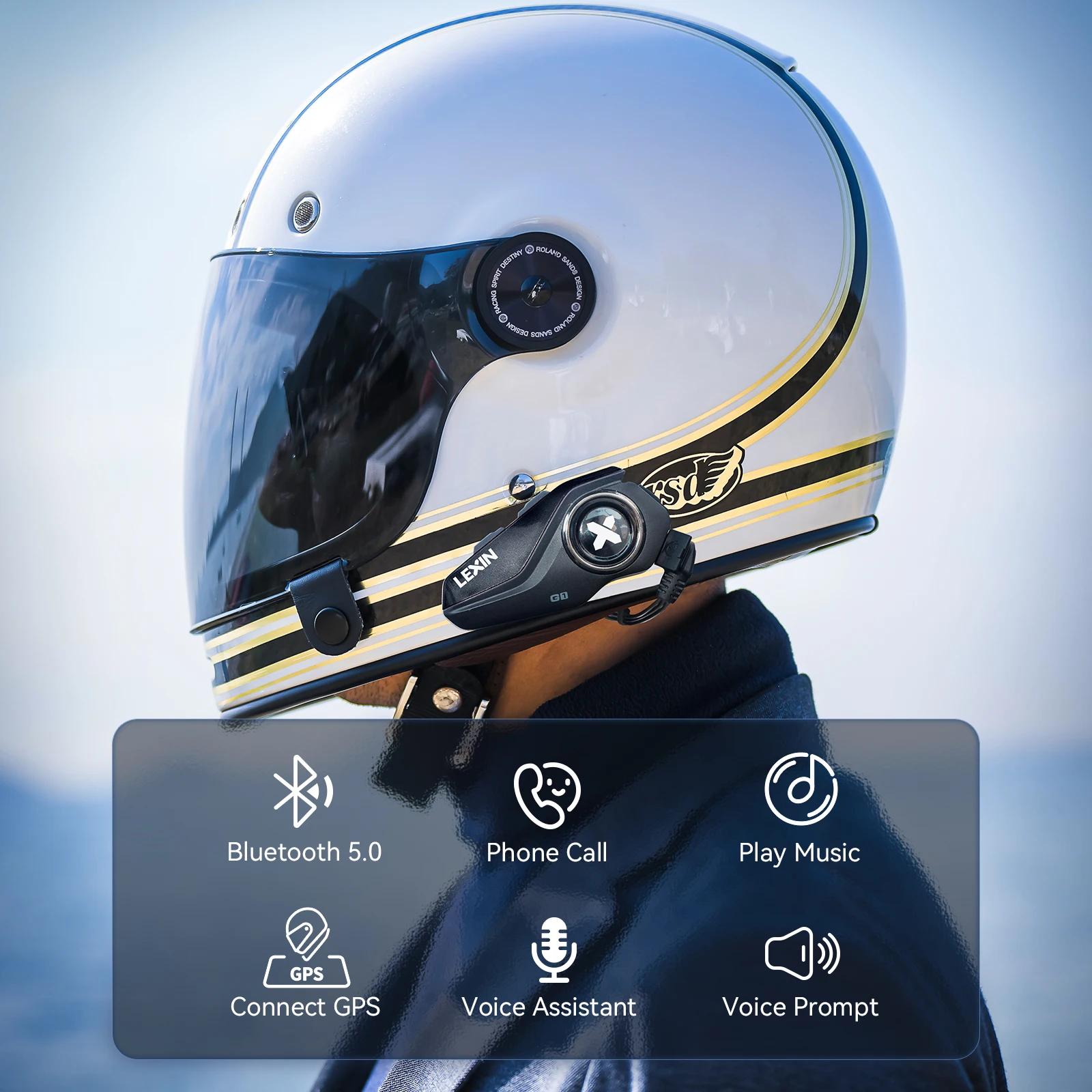 Lexin G1 casques de qualité sonore bluetooth pour moto pour casque, casque Bluetooth, haut-parleurs 