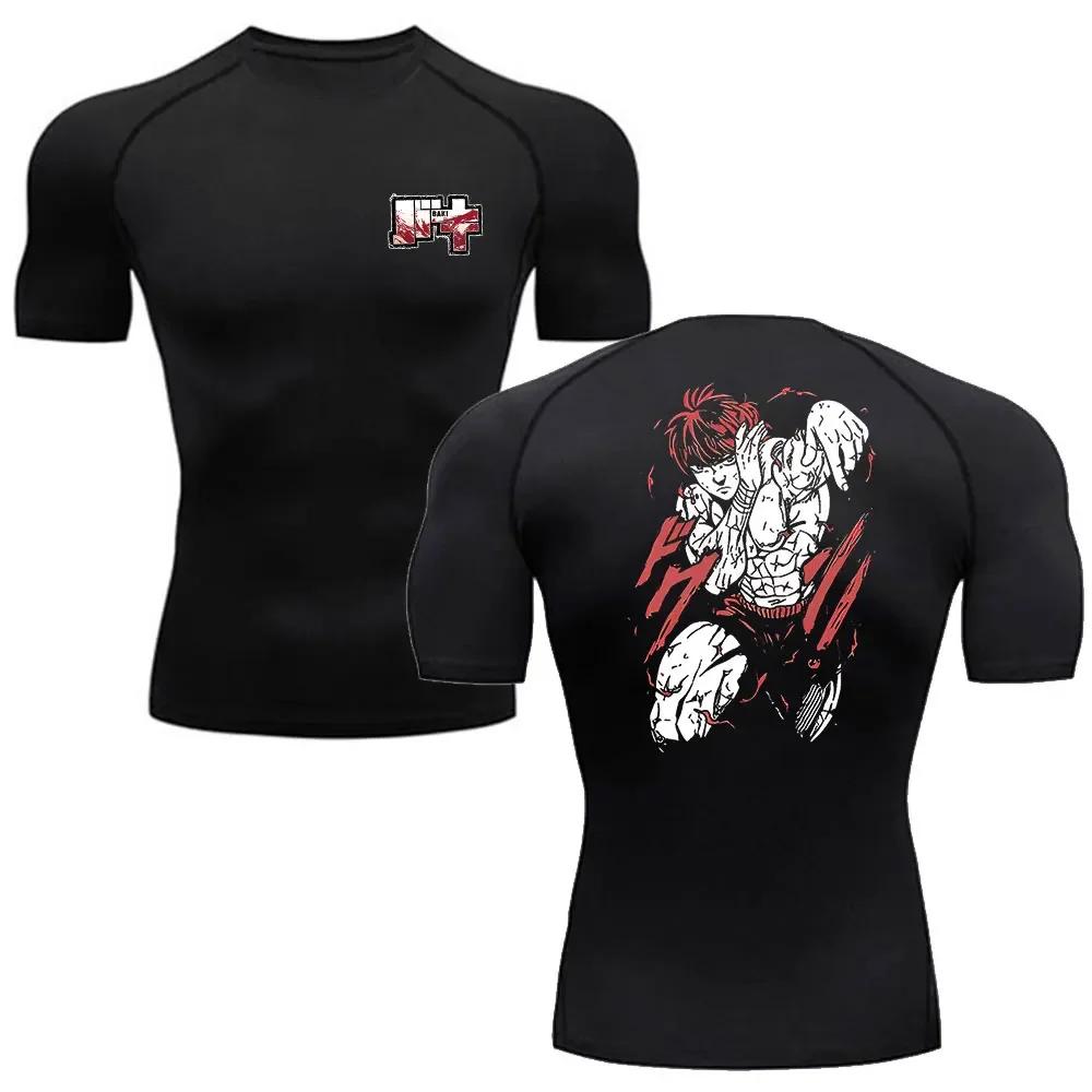 T-shirt Boxe Baki Hanma Homme - Haut Sport MMA Rash Guard Jiu Jitsu Entraînement Extérieur